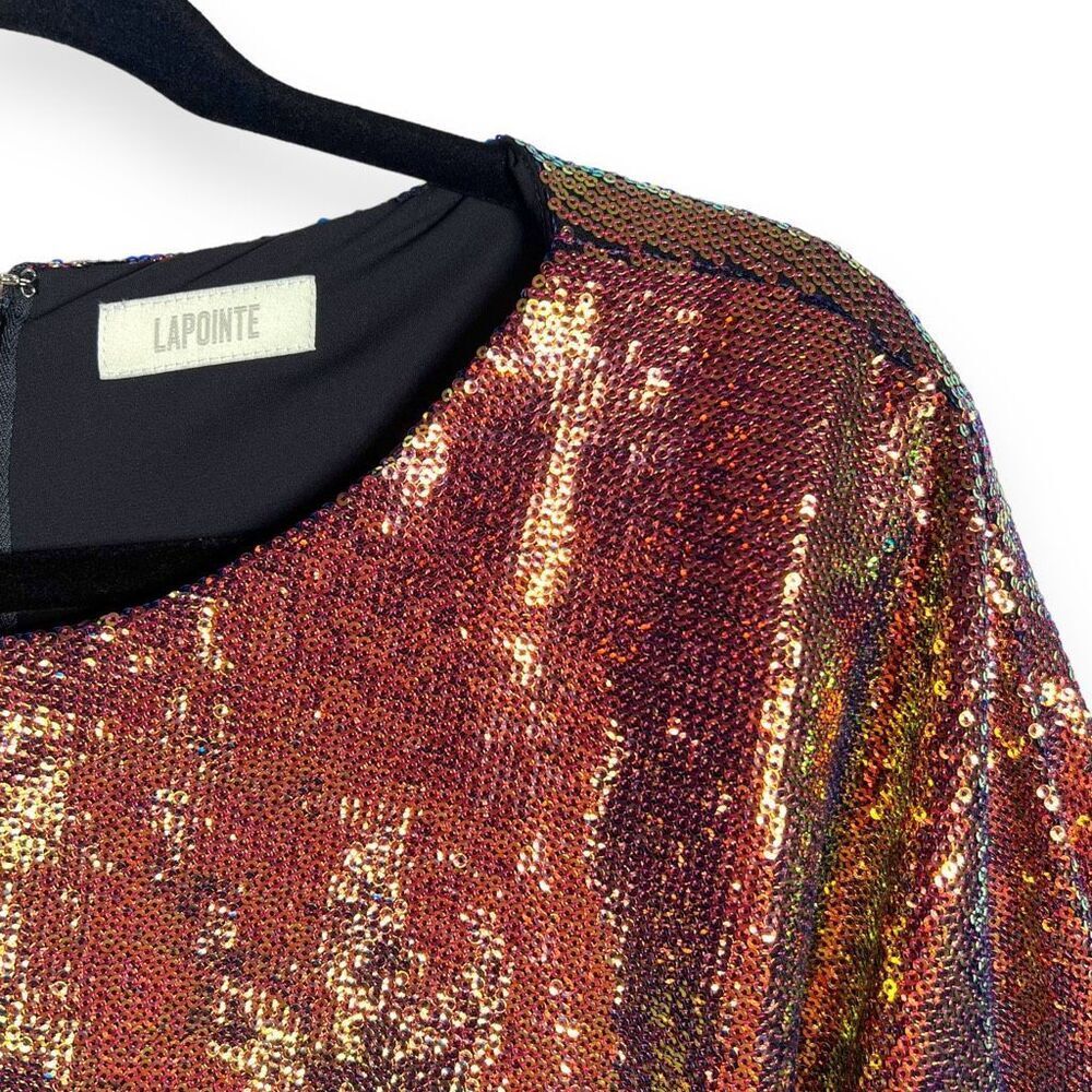 Lapointe Sequin Ruched Column Midi Dress Half Sle… - image 5